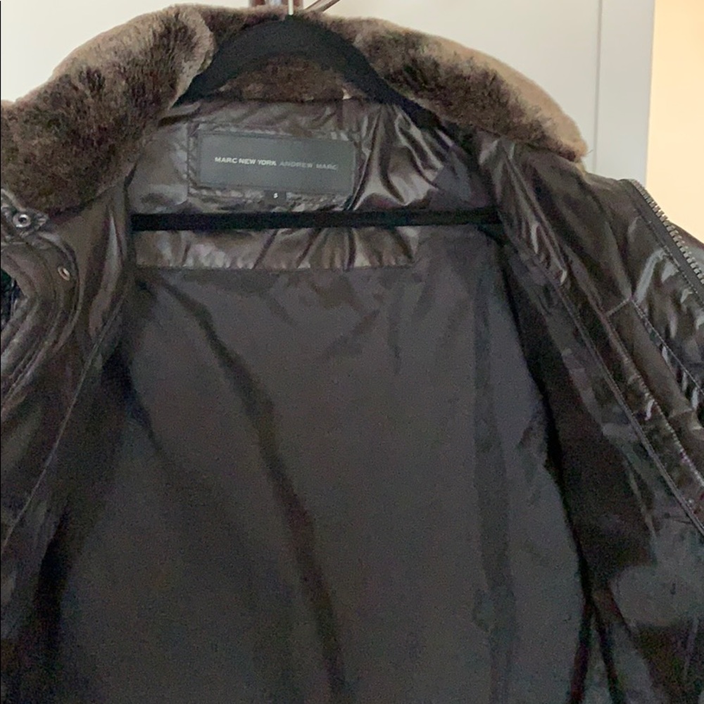 Men’s Marc New York Puffer coat with fur collar - Picture 5 of 5